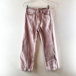 ZARA High Rise Straight Leg Jeans Dusty Light Pink 2